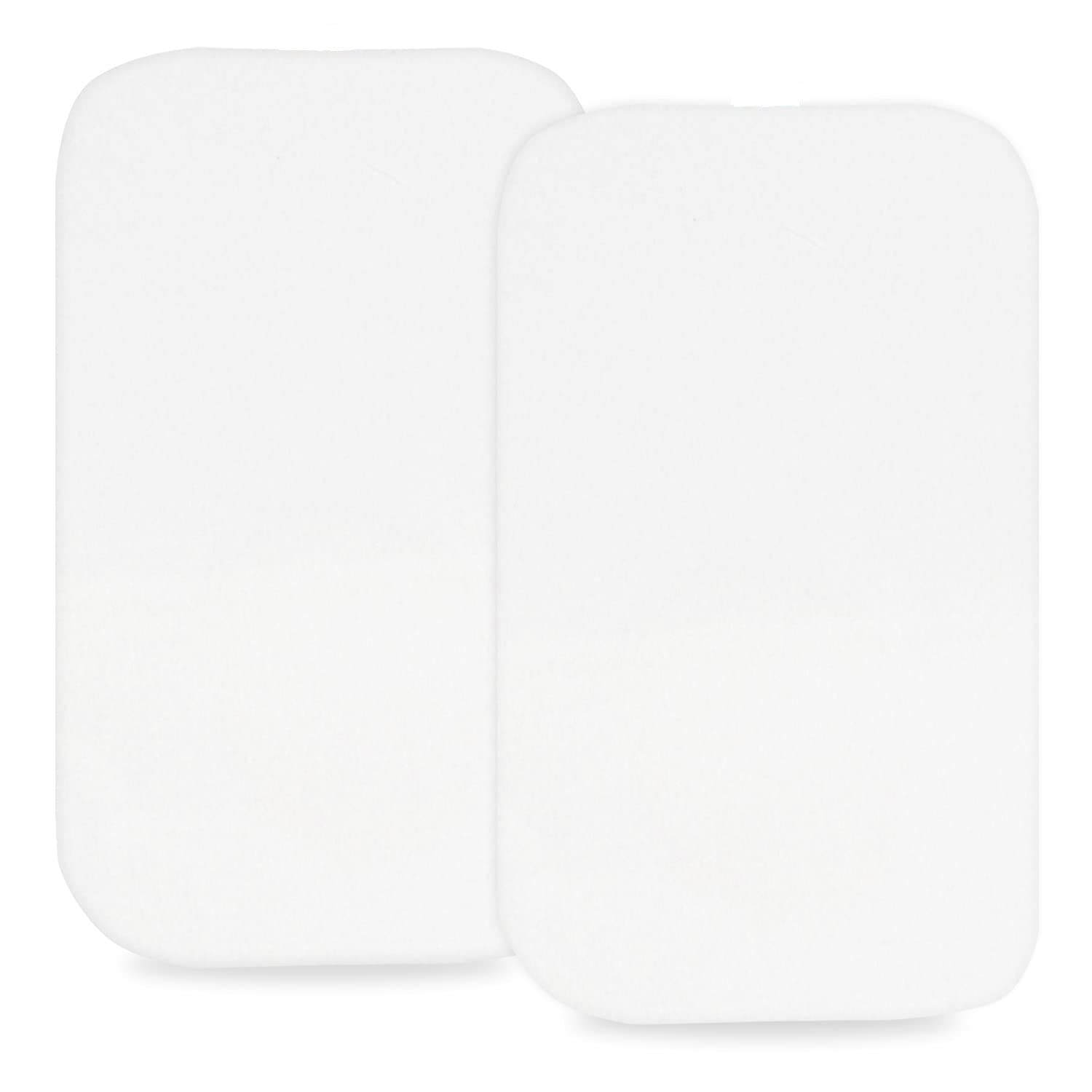100% Cotton Crib Sheets Fitted, Compatible with Next2me and All Bedside Crib Mattress,2 Pack, Breathable and Soft Bassinet Sheets, White