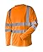 L&M Hi Vis T Shirt ANSI Class 3 Reflective Safety Lime Orange Short Long Sleeve HIGH Visibility (XL, Orange_L)