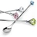kilofly Rhinestone Party Stir Bar Spoon Value Pack, Set of 4