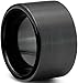 Charming Jewelers Tungsten Wedding Band Ring 12mm for Men Women Comfort Fit Black Pipe Cut Brushed