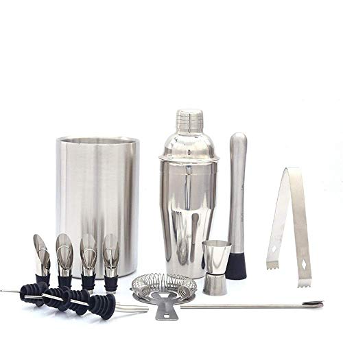 XUSHEN-HU Cocktail-Set, Cocktail-Set, Cocktail-Set mit verbessertem Bambus-Ständer, Cocktail-Shaker-Set aus Edelstahl… – Bild 3