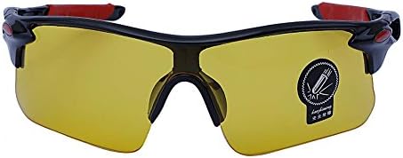 Outdoor Sports Athlete's Sunglasses UV protection (Black Frame, Yellow Lens)