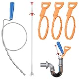 5 Pack Drain Snake Hair Clog Remover, Hair Catcher Drain Auger Cleaning Tool for Bathroom Tub, Sink, Toilet, Sewer, Kitchen