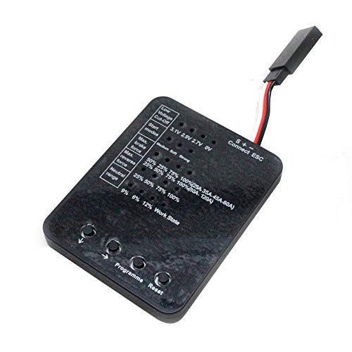 Brushless Motor, Upgrade Waterproof 9T 4370KV Brushless Motor + 60A ESC +Program Card Combo for 1/10 RC Car Truck US (Black)