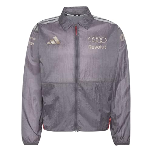 adidas Men's Audi Revolut Formula One Team 2026 Driver Paddock Jacket Coat, grey strata, M