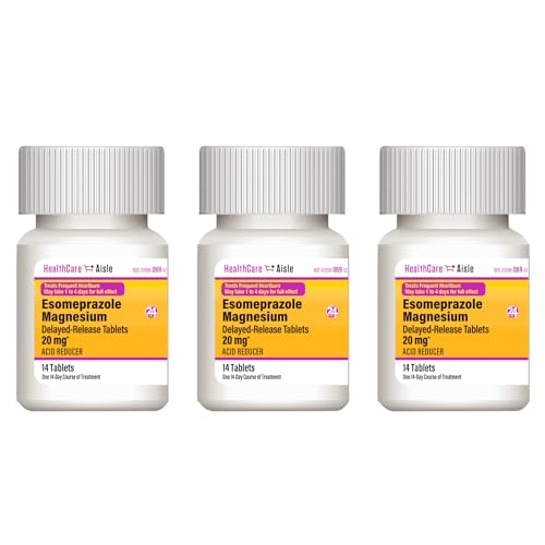 HEALTHCAREAISLE ESOMEPRAZOLE MAGNESIUM DELAYED-RELEASE TABLETS, 20MG – 42 COUNT – ACID REDUCER, PROVIDES HEARTBURN RELIEF