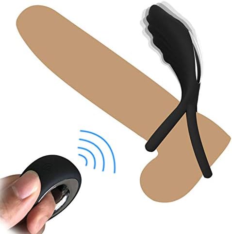 OFIEW SHIRTS Sexn PĂȘ-NIS Rings Remote Control Vibrating Scrotum C-ock Ring Clit Stimulator Sexn Toys for Men Prevent,Black with Remote