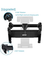 Soporte para reposacabezas de coche para tableta Simr soporte para teléfono trasero asiento giratorio 360 soporte universal [actualizado] soporte compatible con dispositivos de 4,7 ~ 13 pulgadas accesorios