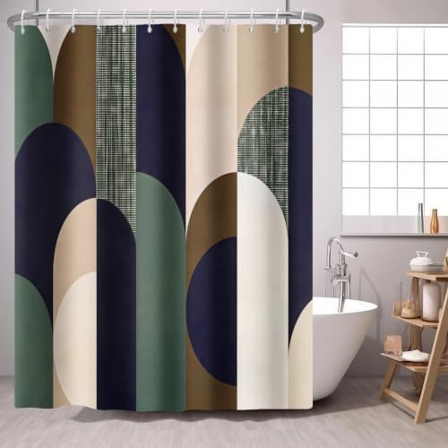 Mid Century Modern Shower Curtain Abstract Geometric Arch… at Amazon