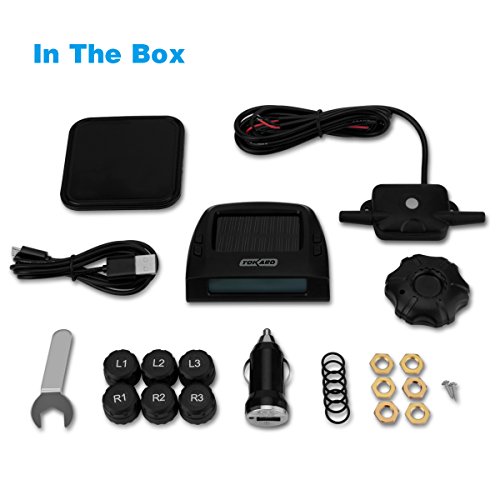 YOKARO RVs TPMS, Solar Powered Tire Pressure Monitoring System with 6