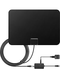 TV Antenna, BESTHING Indoor HDTV Antenna 50 Mile Range with 3ft Amplifier Signal Booster and 13ft Coax Cable Extremely High Reception (Black)