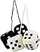 12 Pack Bell Automotive 33603 Hanging Fuzzy Dice - White & Black for Rearview Car Mirror