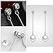 ISAACSONG.DESIGN I’s 925 Sterling Silver Zirconia Crystal Shell Pearl Drop Dangle Earrings for Women (Crystal Pearl)