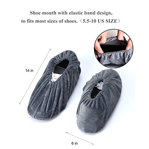 L&C 5 Pairs Non Slip Washable Reusable Shoe Covers For Household Thickened Boot Covers