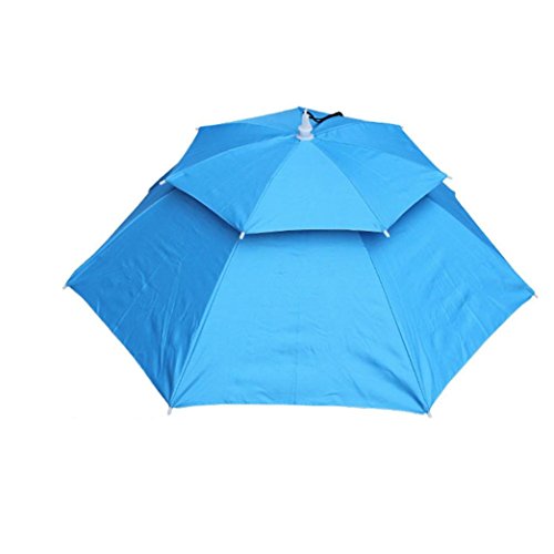 Double Layer Umbrella Hat for Women and Men, Hot Sale ! Iuhan Unisex Foldable Novelty Umbrella Sun Hat Golf Fishing Camping Fancy Dress Multicolor (Light Blue)