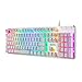 EagleTec KG051-BR RGB LED Backlit Mechanical Gaming Keyboard, Low Profile 104 Key USB Keyboard with Quiet Cherry Brown Switches for PC Gamer – (White)thumb 2