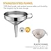 OMorc Strainer Funnel Set, 3 Pack Stainless Steel Funnels Set with Handle Design and Removable Strainer, Great for Transferring of Liquid, Fluid, Dry Ingredients & Powder, Durable and Dishwasher Safe