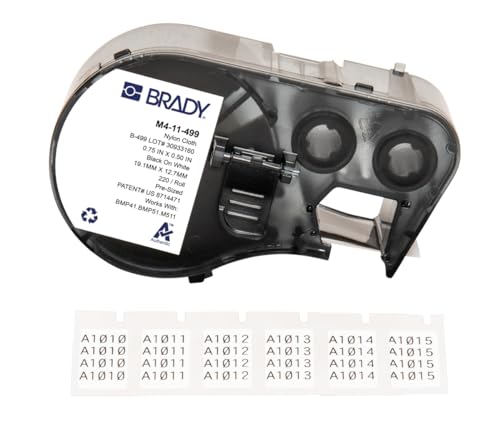 Brady Authentic (M4-11-499) Aggressive Adhesive Multi-Purpose Nylon Labels 0.5"…