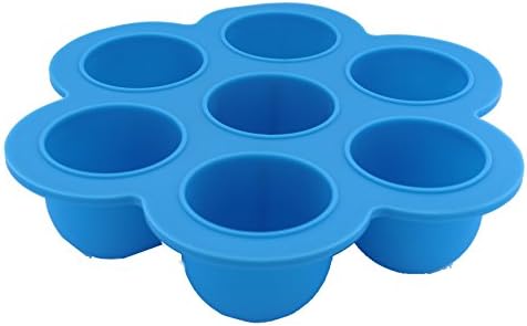 Chef Vinny 7 Slot Silicone Baby Food Container with Lid- - Freezer, Microwave Dishwasher Safe (Blue)