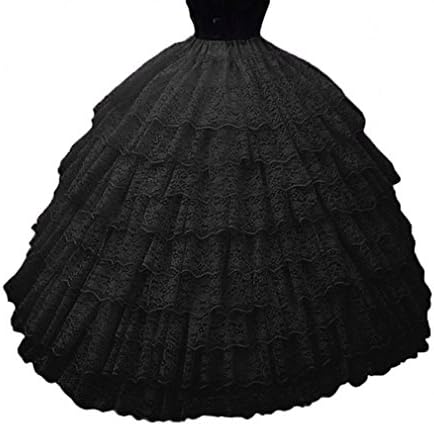 Beautygowns Women's Floor Length Lace Petticoat Slip Crinoline for Bridal Gown (one size, Black)
