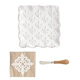 Mud Pie Fleur De Lis Cheese Set, White
