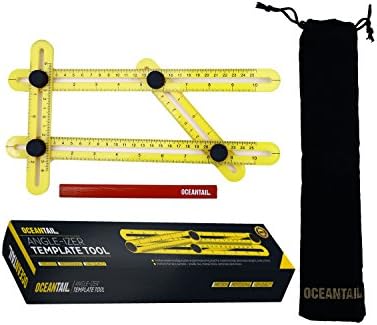 Angleizer Template Tool Angle Ruler Finder ABS Multi-Angle Measuring, Adjustable Measurements for Tile, Stone, Wood, Flooring, General Layout Tools for Handymen, Builders, Craftsmen &amp; Easy To Use DIY