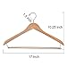 Tosnail Natural Wooden Suit Hangers, Wood Coat Hangers Pant Hangers with Locking Bar - 6 Pack