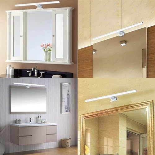 Aogled Led Mirror Bathroom Light 10W 820LM 60CM 230V 4000K, 3 in 1 Lamp, Slim Design, No Flickering, Non-Dimmable Mirror Front/Cabinet/Wall Lighting Neutral White