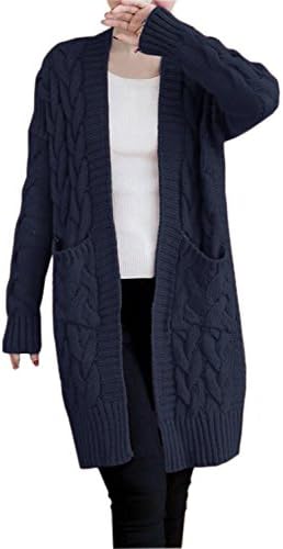 Women's Open Front Long Sleeve Knit Think Cardigan Chunky Sweater Oversized Coat