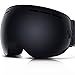 YAKAON Ski Snowboard Snow Goggles with UV Protection Anti-Fog Spherical OTG Anti-Slip Strap for Men Women