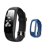 Fitness Tracker Heart Rate, Letsfit Bluetooth Activity Tracker Watch with Full Touch Screen, Sleep Tracker Calorie Counter Pedometer Watch with Replacement Band for Android & IOS