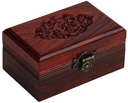 XWYSSH Los organizadores Talla de Palo de Rosa Caja de Recuerdo del Ornamento de Caoba Caja