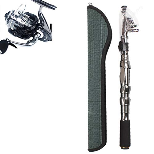 Angelrute Set, Angelrute Set Komplett Mit Mini-Rollen Angel Set-Köder-Haken Tasche Combo Kit Tackle Spinning, Angel Rod…