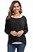 UGET Women's Sweater Casual Oversized Baggy Off-Shoulder Shirts Batwing Sleeve Pullover Shirts Tops Asia M Black