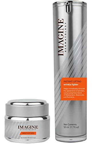 BUNDLE Imagine Instant Lifting Wrinkle Fighter Anti-Wrinkle Creamy Serum (1.7 fl oz) AND Powerful Anti-Wrinkle Imagine Smoother Skin Renewal Complex Anti-Aging Treatment Cream (1.7 fl)