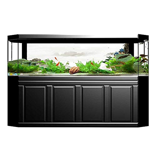 Leighhome Background Fish Tank Sticker Ink Painting Banner