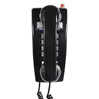 Corded Telephone/Retro Phone/Wall Hanging Vintage Decorative Telephones/Wall Phone with Push Button Technology/Metal Ring Tones/Landline Telephones/Antique Telephones Red (Color : Black)