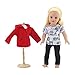 18 Inch Doll Clothes | Hooded Fleece Jacket Coat Value Outfit with Pockets, Includes Black Stretch Skinny Jeans and Short Sleeved Paris Graphic T-Shirt | Made to Fit Most 18