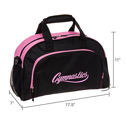 LISH Gemma Gymnastics Duffel Bag - Girl's Travel Sports Gym Bag w/Shoe Compartment (Black/Pink) - Thumbnail 5