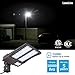 LEONLITE 150W LED Parking Lot Light, Adjustable Arm Mount, UL & DLC Listed, Dusk to Dawn Shoebox Pole Light with Photocell, 100-277V, 1-10V Dimmable, Commercial Street Area Light, IP65, 5000K Daylight
