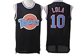 Space Jam Jersey #10 Lola Bunny Tune Squad Basketball Jerseys Black (S)