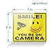 iSYFIX Smile You're on Camera Stickers for Business – 4 Pack 7x6 Inch – Self-Adhesive Vinyl Decal, Laminated for Ultimate UV Protection, Fade Resistance, Security Camera Sign for Home, Business, CCTV