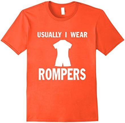 Mens Usually I Wear Rompers Jumpsuit Adult Onesie T Shirt Large Orange