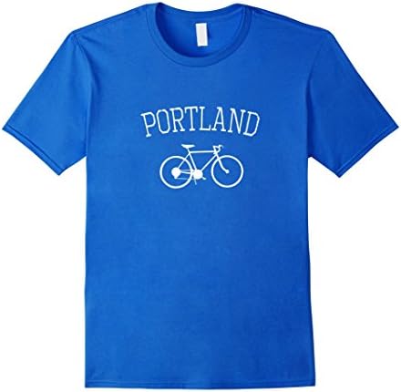 Mens  Portland City Cyclist T-Shirt for Bike Lovers Large Royal Blue