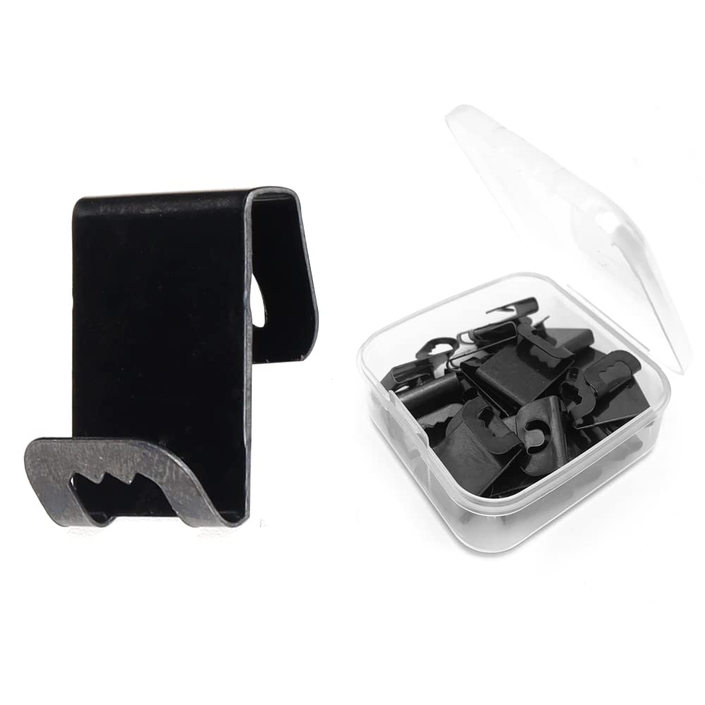 20 Pcs Photo Frames Hanger Hooks, S-Shaped Metal Picture Hanging Clips, Sawtooth Hanger for Home Office Wall Mount Album Artwork Painting Frames - Black