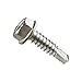 #14 x 2 Hex Washer Head Self Drilling Sheet Metal Tek Screws Qty 25, 410 Stainless Steel, Self Driller Number 14 Size x 2