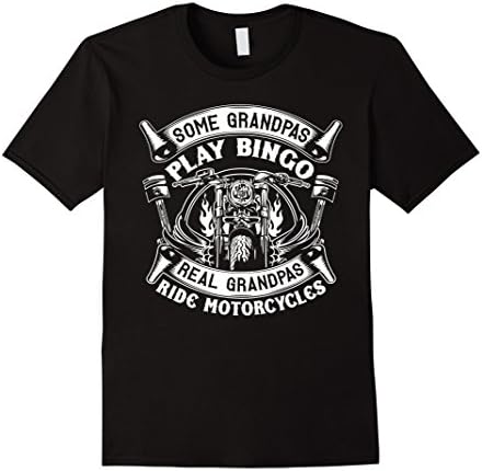 Mens Real Grandpas Ride Motorcycle T-Shirt - Biker Grandpa Shirt 2XL Black