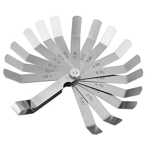 0.05-1.00mm Curved Metric Ruler Stainless Steel Feeler Gauge Gage Welding Inspection Tool