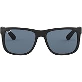 Ray-Ban RB4165 Justin Classic Square Sunglasses for Men for Women | In Opal Grey, Rubber Black &amp; Havana. Polarized options available. Sizes: 51/55mm.
