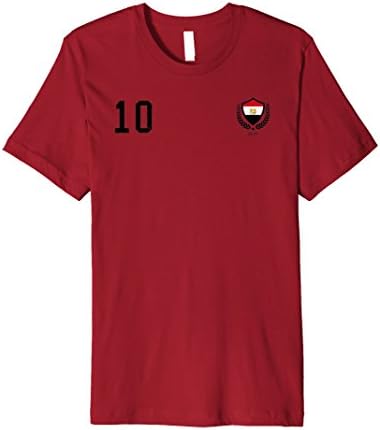 Red Egypt Soccer Jersey Style Tshirt Number 10 Flag